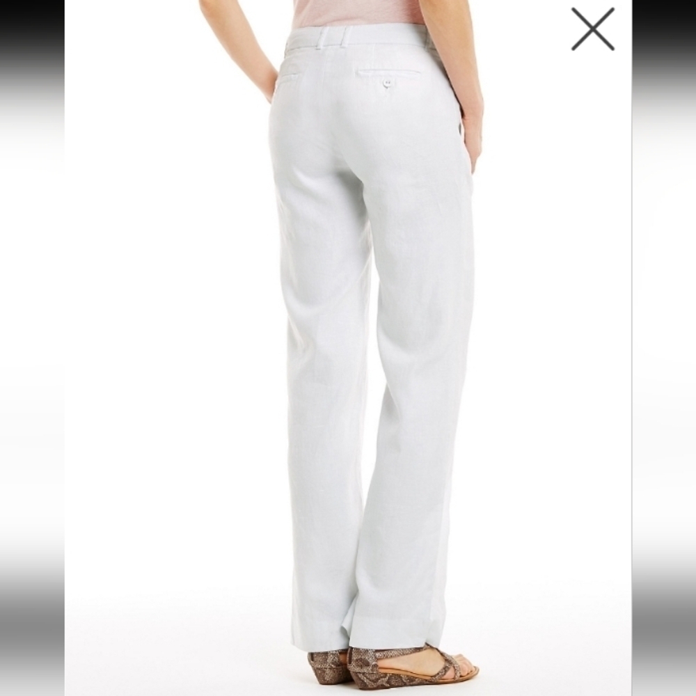 Garnet Hill Modern Linen Wide Leg Trouser Pants White Size 18 - Picture 5 of 15